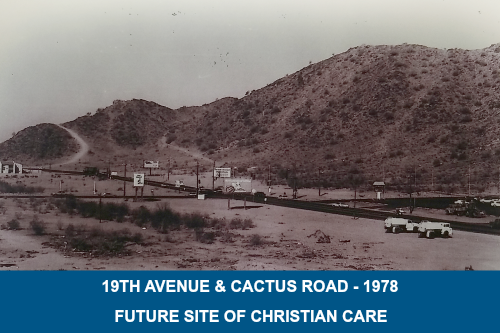 Photo of vacant lot, 1978 before construction of Christian Care Nursing Center